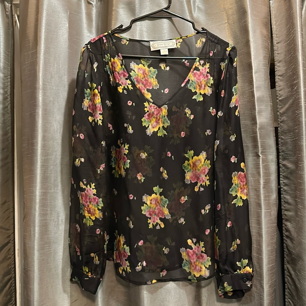 Beyond Vintage Floral Print Sheer Top